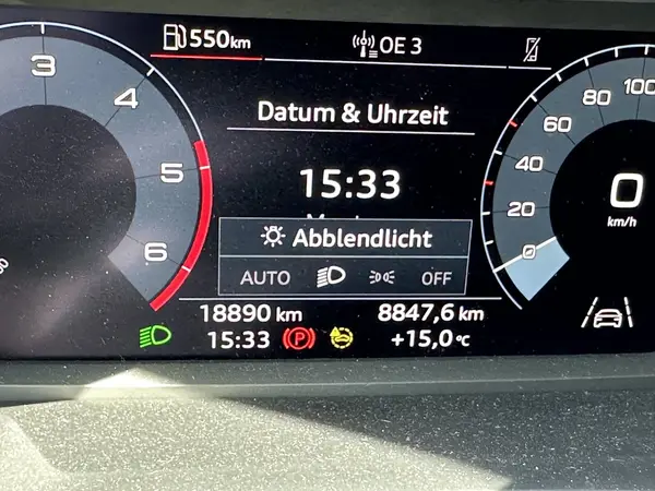 Lichtschalter in der Stellung Abblendlicht